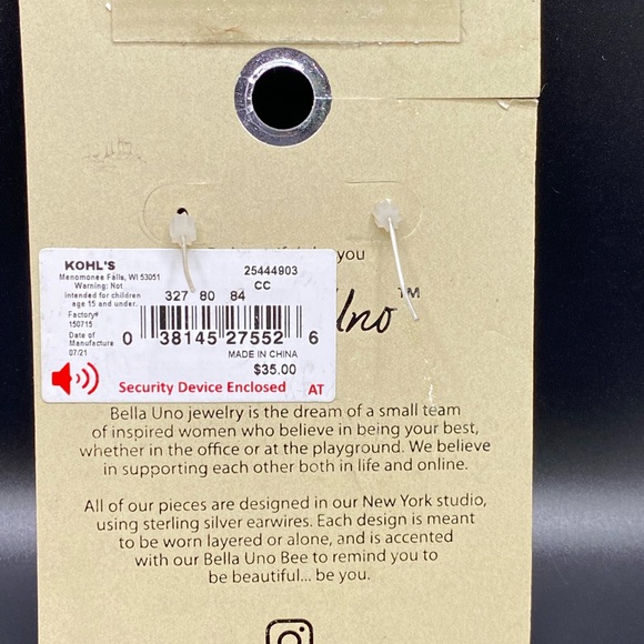 Bella 🐝 Uno Beaded Dangle Earrings NWT - Picture 6 of 6